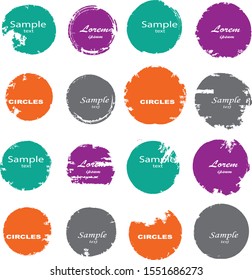 Grunge post Stamps Collection, Circles. Banners, Insignias , Logos, Icons, Labels and Badges Set . vector distress textures.blank shapes.