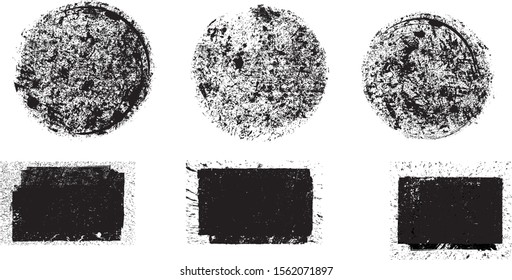 Grunge post Stamps Collection, Circles. Banners, Insignias , Logos, Icons, Labels and Badges Set . vector distress textures.blank shapes.