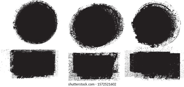Grunge post Stamps Collection, Circles. Banners, Insignias , Logos, Icons, Labels and Badges Set . vector distress textures.blank shapes.