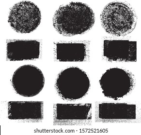 Grunge post Stamps Collection, Circles. Banners, Insignias , Logos, Icons, Labels and Badges Set . vector distress textures.blank shapes.