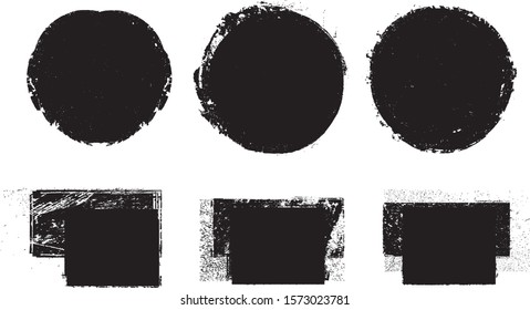 Grunge post Stamps Collection, Circles. Banners, Insignias , Logos, Icons, Labels and Badges Set . vector distress textures.blank shapes.