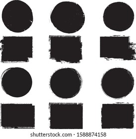 Grunge post Stamps Collection, Circles. Banners, Insignias , Logos, Icons, Labels and Badges Set . vector distress textures.blank shapes.
