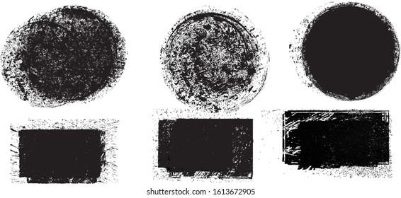 Grunge post Stamps Collection, Circles. Banners, Insignias , Logotipos, Iconos, Etiquetas y Badges Set . texturas de distrés vectorial.formas en blanco.