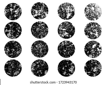 Grunge post Stamps Collection, círculos. Banners, logos, iconos, etiquetas y juegos de insignias . Formas de textura discapacitadas por vectores