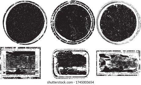 Grunge post Stamps Collection, Circles. Banners, Insignias , Logos, Icons, Labels and Badges Set . vector distress textures.blank shapes.