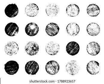 Grunge post Stamps Collection, circles. Banners, logos, Icons, labels and badges set . Vector distressed textures shapes