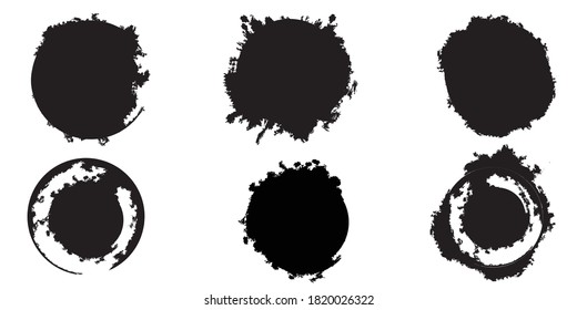 Grunge la colección de sellos postales, círculos. Banners, Insignias, Logotipos, Iconos, Etiquetas y Badges Set. texturas de distrés vectorial.formas en blanco.