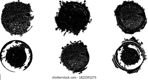 Grunge post Stamps Collection, Circles. Banners, Insignias , Logos, Icons, Labels and Badges Set . vector distress textures.blank shapes.