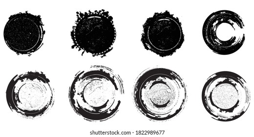 Grunge post Stamps Collection, Circles. Banners, Insignias , Logos, Icons, Labels and Badges Set . vector distress textures.blank shapes.