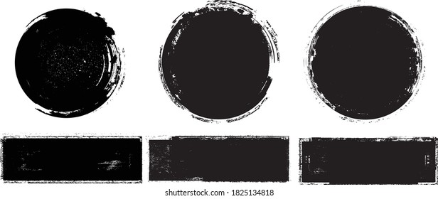 Grunge Post Stamps Collection, Circles. Banner, Insignien, Logos, Symbole, Labels und Badges Set . Vektor-Distress-Texturen.leere Formen.
