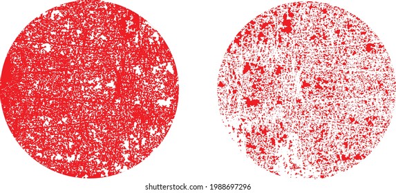 Grunge post stamps collection, circles. Red sun . Japanese style . Banners, insignias , logos, icons, labels and badges set . Vector distress textures. Blank shapes.