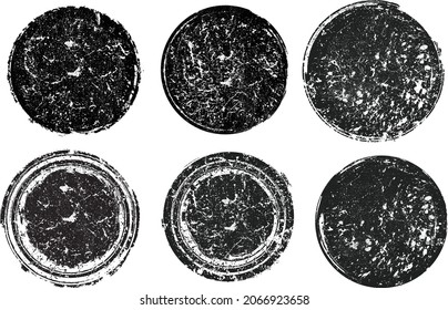 Grunge post Stamps Collection, Circles. Banners, Insignias , Logos, Icons, Labels and Badges Set . vector distress textures.blank shapes.