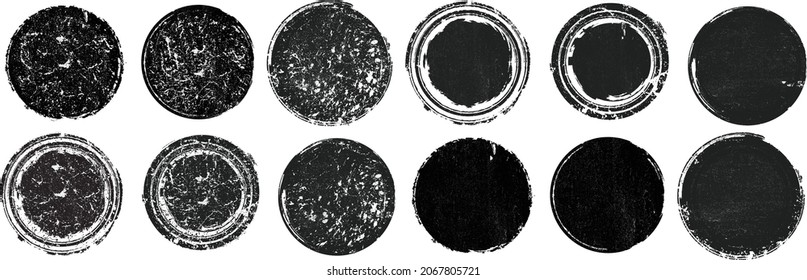 Grunge post Stamps Collection, Circles. Banners, Insignias , Logos, Icons, Labels and Badges Set . vector distress textures.blank shapes.