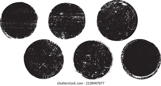 Grunge la colección de sellos postales, círculos. Banners, Insignias, Logotipos, Iconos, Etiquetas y Badges Set. texturas de distrés vectorial.formas en blanco.