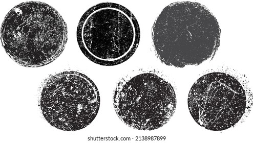 Grunge post Stamps Collection, Circles. Banners, Insignias , Logos, Icons, Labels and Badges Set . vector distress textures.blank shapes.
