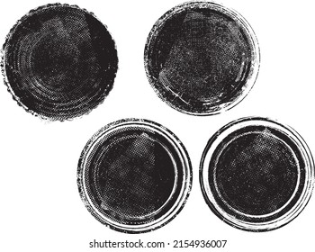 Grunge la colección de sellos postales, círculos. Banners, Insignias, Logotipos, Iconos, Etiquetas y Badges Set. texturas de distrés vectorial.formas en blanco.