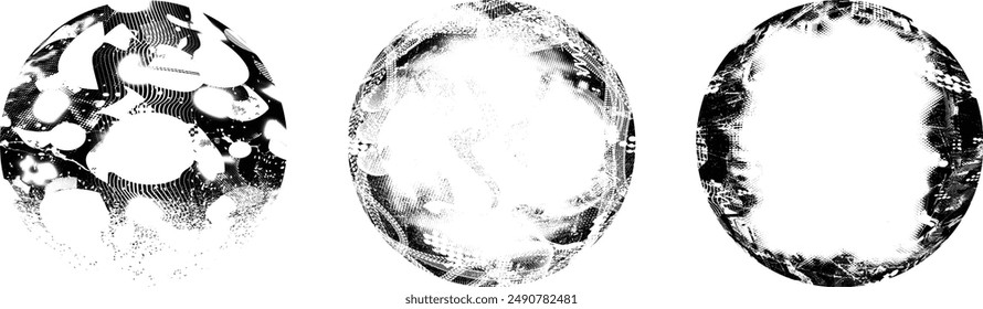 Grunge post Sellos Colección, Círculos. Anuncios, Insignias , Logotipos, Iconos, Etiquetas e Insignias . Texturas de Vector de dificultad. Formas en blanco.