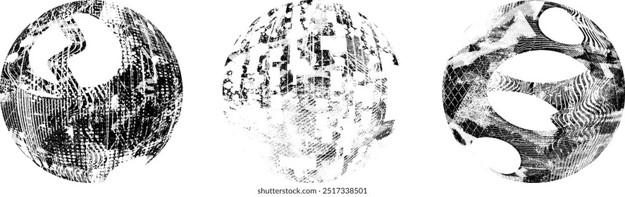 Grunge Post Coleção de Selos, Círculos. Banners, Insignias , Logotipos, Ícones, Rótulos e Emblemas . texturas de angústia vetorial. Empacotar formas de texturas de círculo em branco.