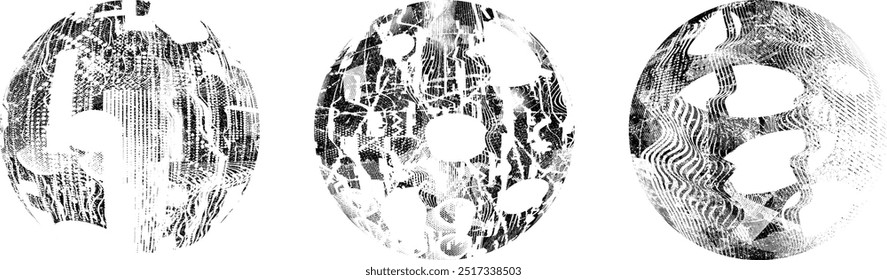 Grunge Post Coleção de Selos, Círculos. Banners, Insignias , Logotipos, Ícones, Rótulos e Emblemas . texturas de angústia vetorial. Empacotar formas de texturas de círculo em branco.