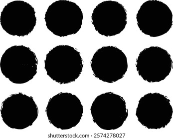 Grunge post Stamps Collection, Circles. Banners, Insignias , Logos, Icons, Labels and Badges Set . vector distress textures. blank shapes.

