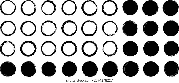 Grunge post Stamps Collection, Circles. Banners, Insignias , Logos, Icons, Labels and Badges Set . vector distress textures. blank shapes.