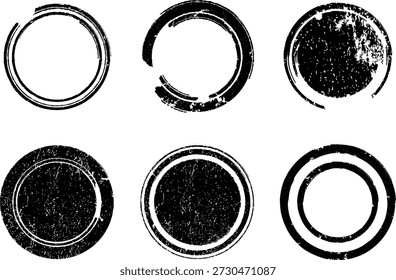Grunge post Stamps Collection, Circles. Banners, Insignias , Logos, Icons, Labels and Badges Set . vector distress textures.blank shapes.
