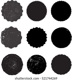 Grunge post Stamps Collection, Circles. Banners, Insignias , Logos, Icons, Labels and Badges Set . vector distress textures.blank shapes.