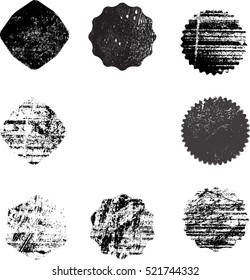 Grunge post Stamps Collection, Circles. Banners, Insignias , Logos, Icons, Labels and Badges Set . vector distress textures.blank shapes.