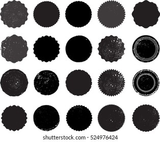 Grunge post Stamps Collection, Circles. Banners, Insignias , Logos, Icons, Labels and Badges Set . vector distress textures.blank shapes.