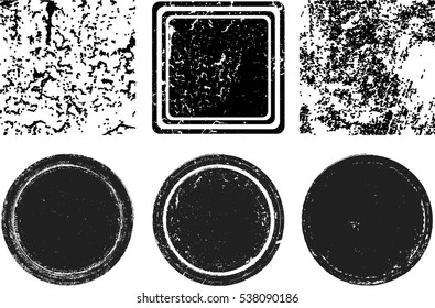 Grunge post Stamps Collection, Circles. Banners, Insignias , Logos, Icons, Labels and Badges Set . vector distress textures.blank shapes.