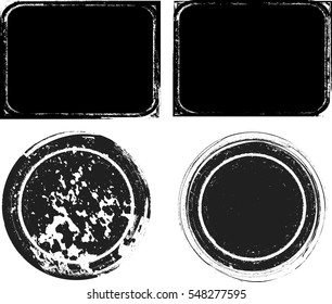 Grunge post Stamps Collection, Circles. Banners, Insignias , Logos, Icons, Labels and Badges Set . vector distress textures.blank shapes.