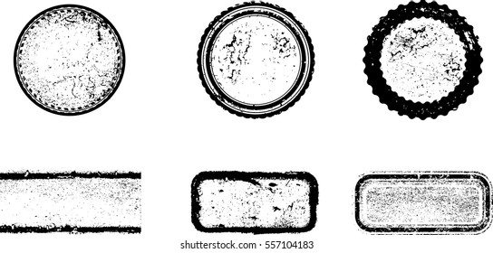 Grunge post Stamps Collection, Circles. Banners, Insignias , Logos, Icons, Labels and Badges Set . vector distress textures.blank shapes.