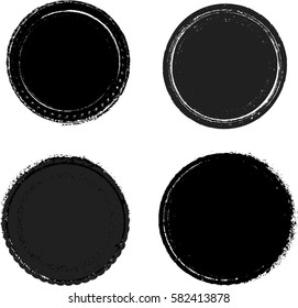Grunge post Stamps Collection, Circles. Banners, Insignias , Logos, Icons, Labels and Badges Set . vector distress textures.blank shapes.