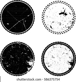 Grunge post Stamps Collection, Circles. Banners, Insignias , Logos, Icons, Labels and Badges Set . vector distress textures.blank shapes.
