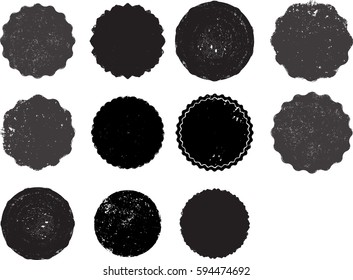Grunge post Stamps Collection, Circles. Banners, Insignias , Logos, Icons, Labels and Badges Set . vector distress textures.blank shapes.