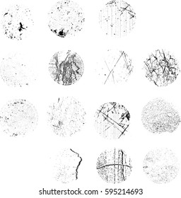 Grunge post Stamps Collection, Circles. Banners, Insignias , Logos, Icons, Labels and Badges Set . vector distress textures.blank shapes.