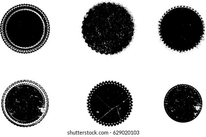 Grunge post Stamps Collection, Circles. Banners, Insignias , Logos, Icons, Labels and Badges Set . vector distress textures.blank shapes.