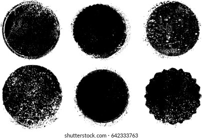 Grunge post Stamps Collection, Circles. Banners, Insignias , Logos, Icons, Labels and Badges Set . vector distress textures.blank shapes.