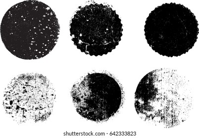 Grunge post Stamps Collection, Circles. Banners, Insignias , Logos, Icons, Labels and Badges Set . vector distress textures.blank shapes.