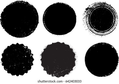 Grunge post Stamps Collection, Circles. Banners, Insignias , Logos, Icons, Labels and Badges Set . vector distress textures.blank shapes.