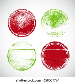 Grunge post Stamps Collection, Circles. Banners, Insignias , Logos, Icons, Labels and Badges Set . vector distress textures.blank shapes.