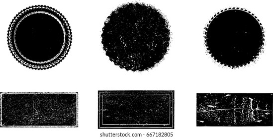 Grunge post Stamps Collection, Circles. Banners, Insignias , Logos, Icons, Labels and Badges Set . vector distress textures.blank shapes.
