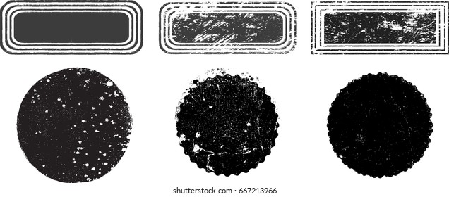 Grunge post Stamps Collection, Circles. Banners, Insignias , Logos, Icons, Labels and Badges Set . vector distress textures.blank shapes.