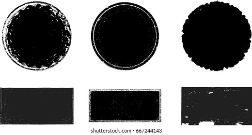 Grunge post Stamps Collection, Circles. Banners, Insignias , Logos, Icons, Labels and Badges Set . vector distress textures.blank shapes.