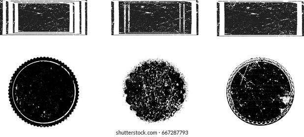 Grunge post Stamps Collection, Circles. Banners, Insignias , Logos, Icons, Labels and Badges Set . vector distress textures.blank shapes.