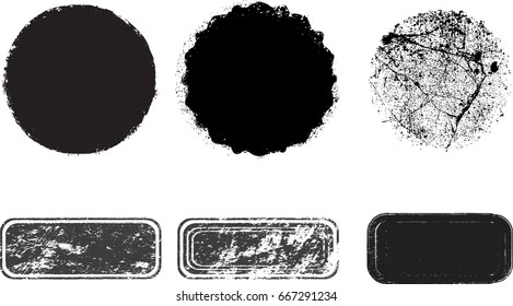 Grunge post Stamps Collection, Circles. Banners, Insignias , Logos, Icons, Labels and Badges Set . vector distress textures.blank shapes.