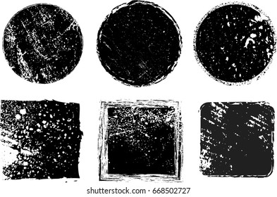 Grunge post Stamps Collection, Circles. Banners, Insignias , Logos, Icons, Labels and Badges Set . vector distress textures.blank shapes.