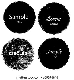 Grunge post Stamps Collection, Circles. Banners, Insignias , Logos, Icons, Labels and Badges Set . vector distress textures.blank shapes.