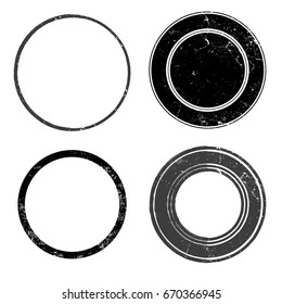 Grunge post Stamps Collection, Circles. Banners, Insignias , Logos, Icons, Labels and Badges Set . vector distress textures.blank shapes.