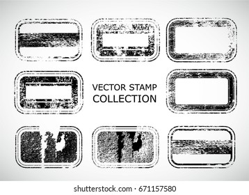 Grunge post Stamps Collection, Circles. Banners, Insignias , Logos, Icons, Labels and Badges Set . vector distress textures.blank shapes.